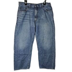 Levi's 569 Loose Straight Jeans Baggy Y2K Light Blue Denim 37x29.5* (*Tag 36x32)